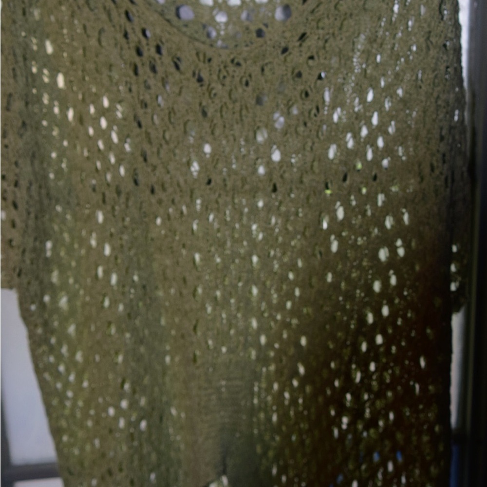 Ces Femme Khaki Crochet Women's Sweater